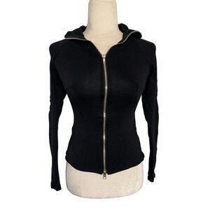seku womens solid black long sleeve skating iceskating jacket xs